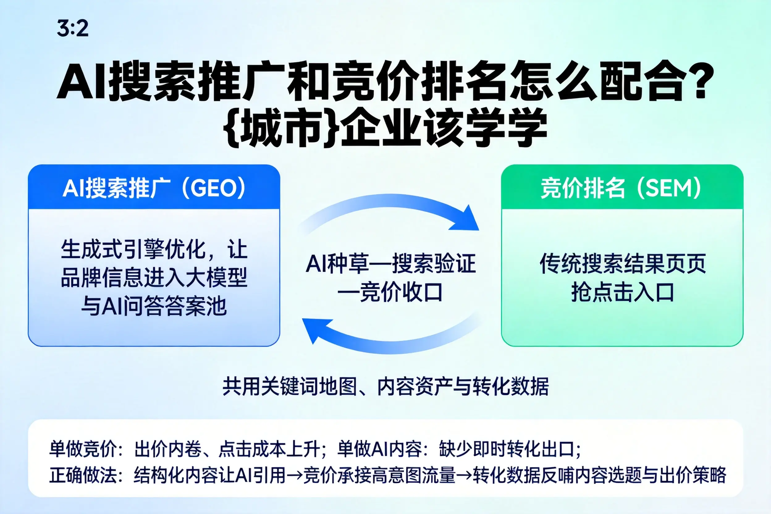 AI搜索推广和竞价排名怎么配合?湖州企业该学学