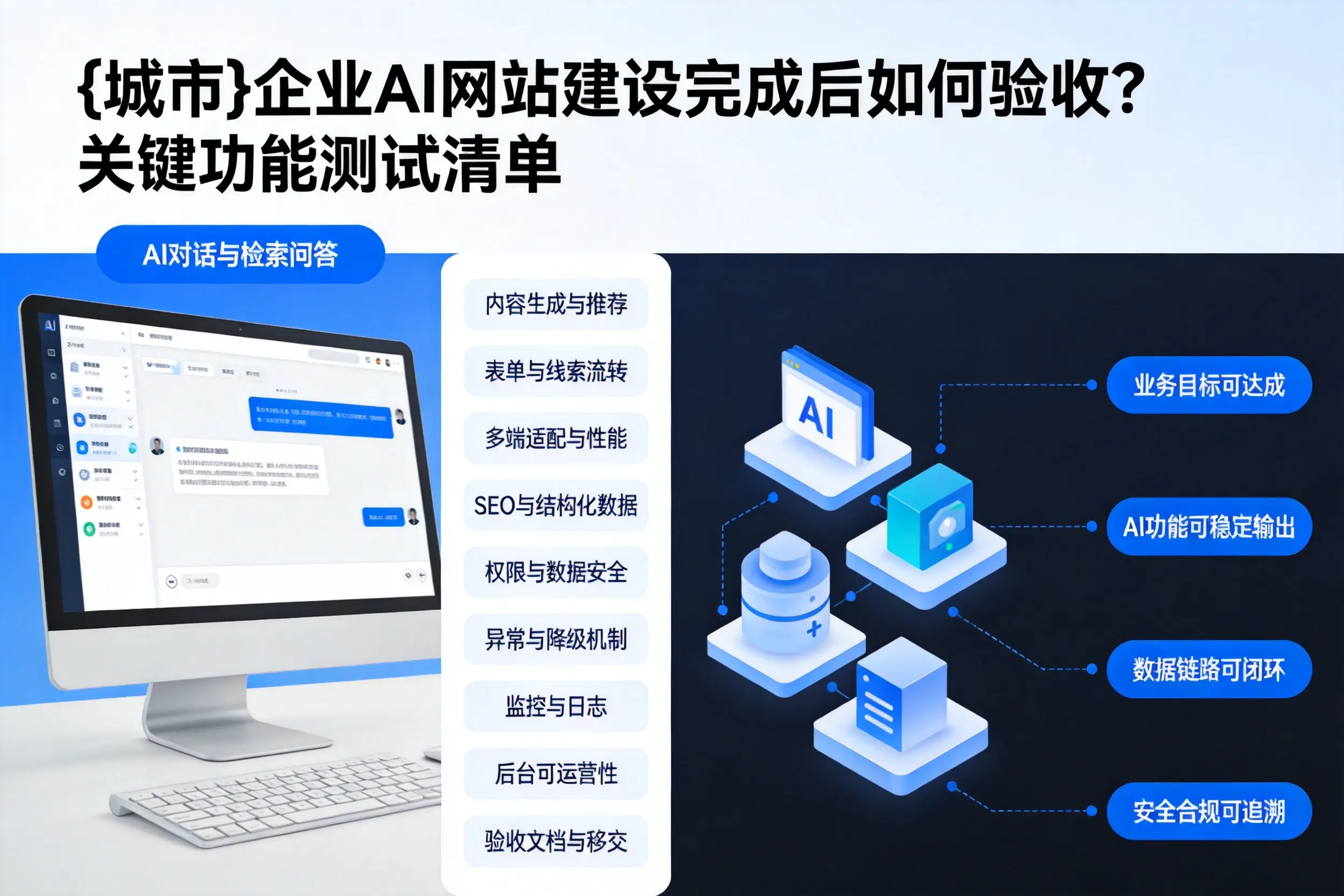 湖州企业AI网站建设完成后如何验收?关键功能测试清单