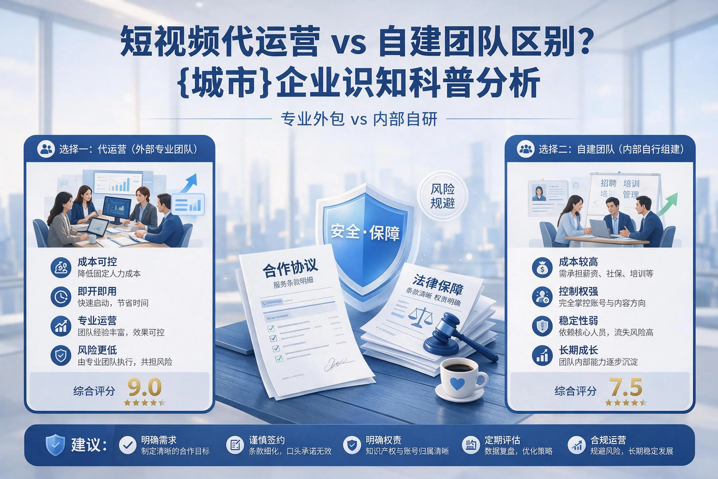短视频代运营与自建团队区别？湖州企业认知科普分析