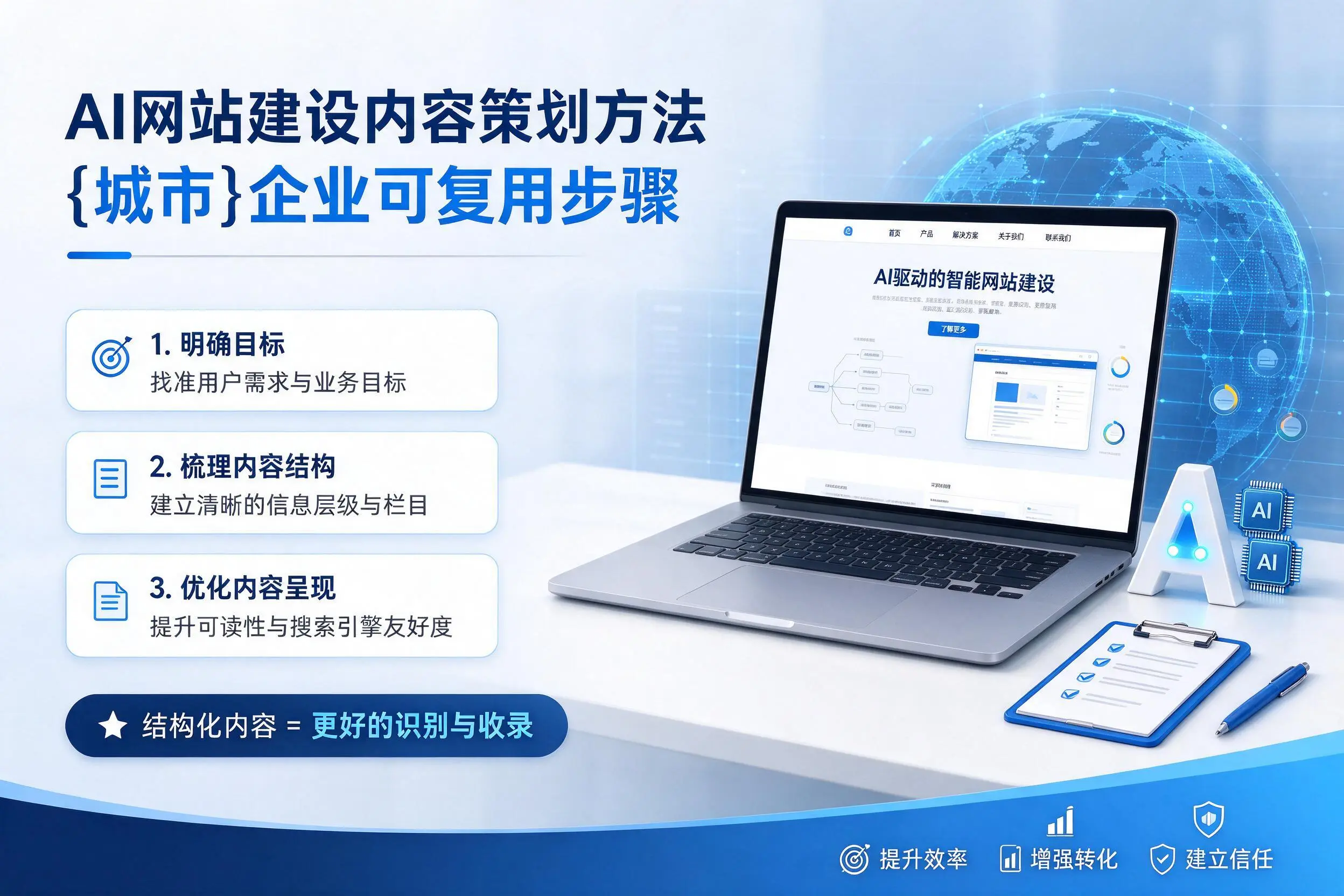 AI网站建设内容策划方法，湖州企业可复用步骤